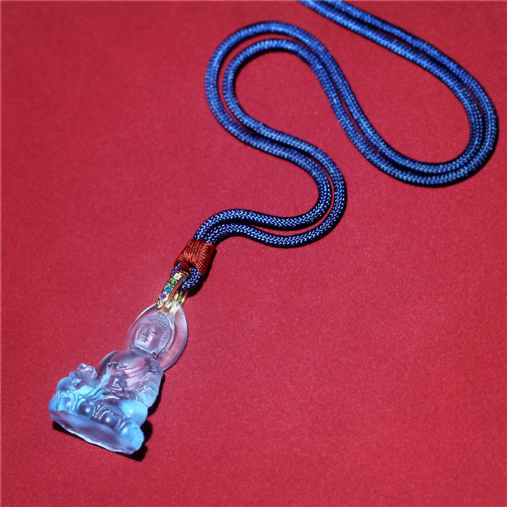 Buddha Stonesブルー 如来仏 薬師如来 瑠璃水晶 静寂のお守り ネックレス ペンダント - image 7