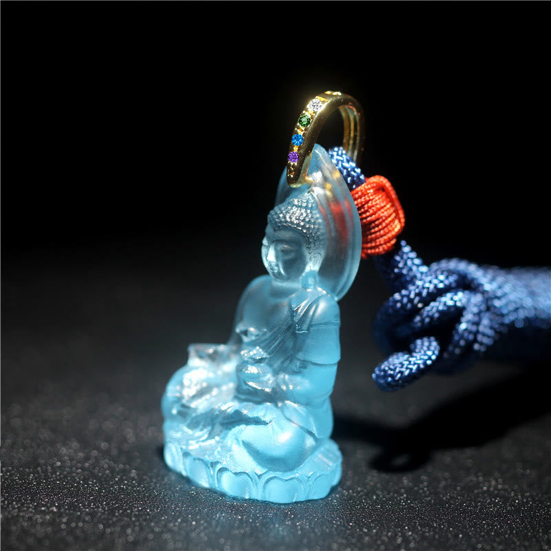 Buddha Stonesブルー 如来仏 薬師如来 瑠璃水晶 静寂のお守り ネックレス ペンダント - image 2
