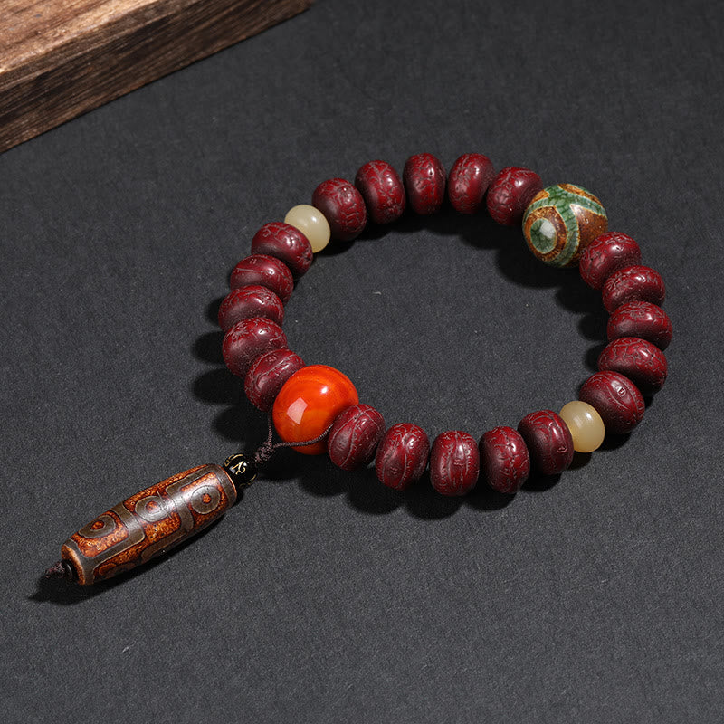 Buddha Stonesチベット菩提樹シードビーズ 踊る獅子 幸運のブレスレット 手首用Mala