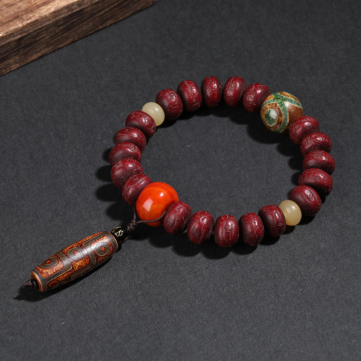 Buddha Stonesチベット菩提樹シードビーズ 踊る獅子 幸運のブレスレット 手首用Mala