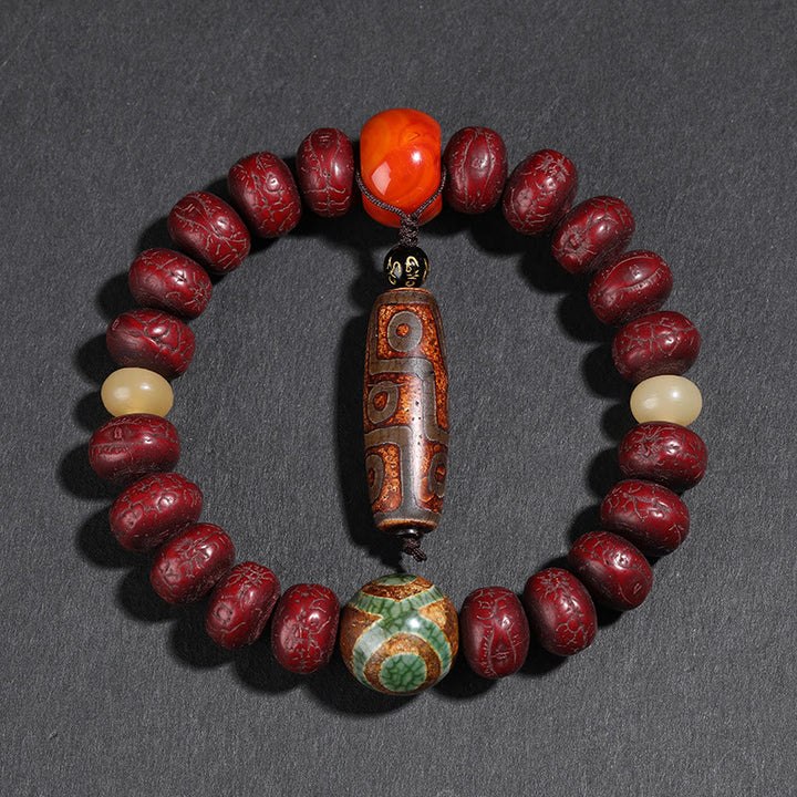 Buddha Stonesチベット菩提樹シードビーズ 踊る獅子 幸運のブレスレット 手首用Mala