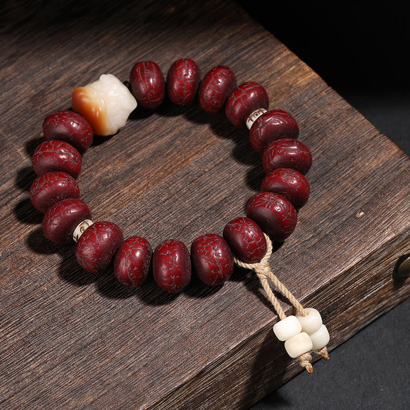 Buddha Stonesチベット菩提樹シードビーズ 踊る獅子 幸運のブレスレット 手首用Mala
