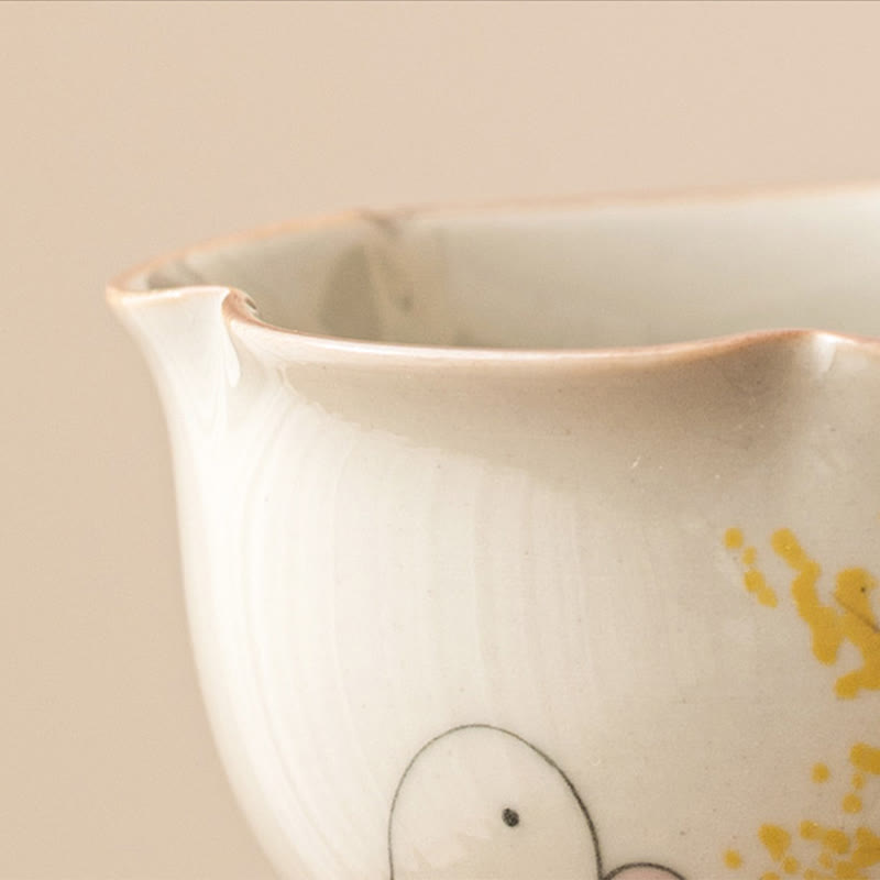 Buddha Stones手描きの小さなキンモクセイウサギの陶器ティーカップカンフーティーカップ40ml
