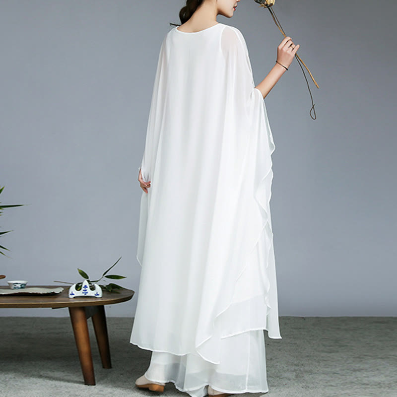 Buddha Stonesのシンプルな柄のミディドレス、ワイドレッグパンツ、瞑想、スピリチュアル、禅の練習、ヨガ、ダンスウェア - image 3