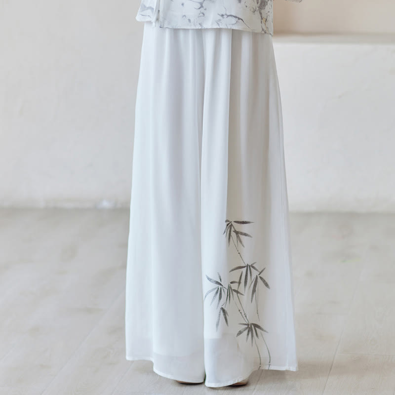 Buddha Stonesの竹製チャイナドレス ミディドレス ワイドレッグパンツ 瞑想 スピリチュアル 禅 練習着 - ワイドレッグパンツ（パンツのみ） - US8-10，UK/AU12-14，EU40-42 (2XL) - image 12