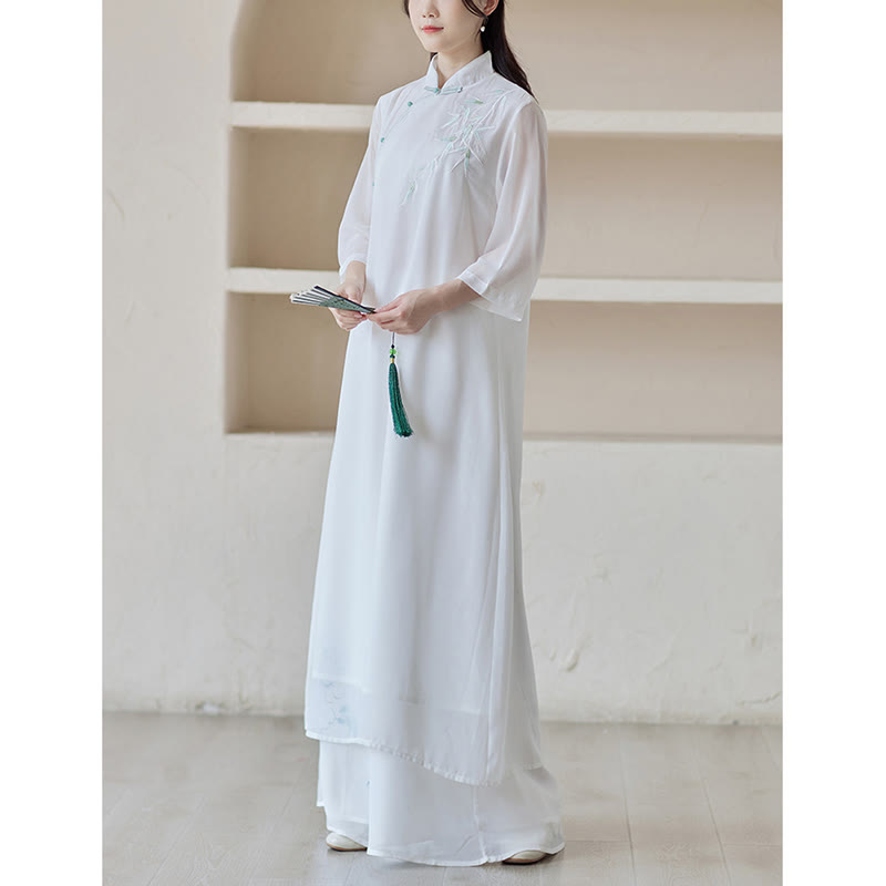 Buddha Stonesの竹製チャイナドレス ミディドレス ワイドレッグパンツ 瞑想 スピリチュアル 禅 練習着 - image 8