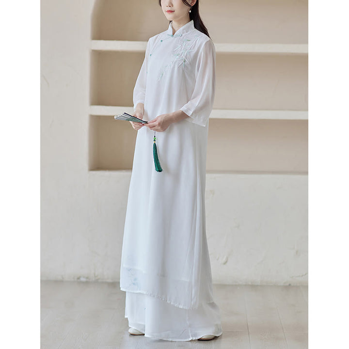 Buddha Stonesの竹製チャイナドレス ミディドレス ワイドレッグパンツ 瞑想 スピリチュアル 禅 練習着 - image 8