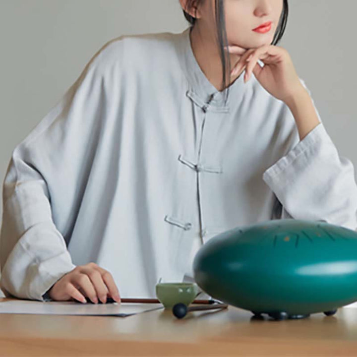 Buddha Stones無地 カエルボタンデザイン シャツ 禅 太極拳 瞑想用 トップス コットンリネン ジャケット - image 7