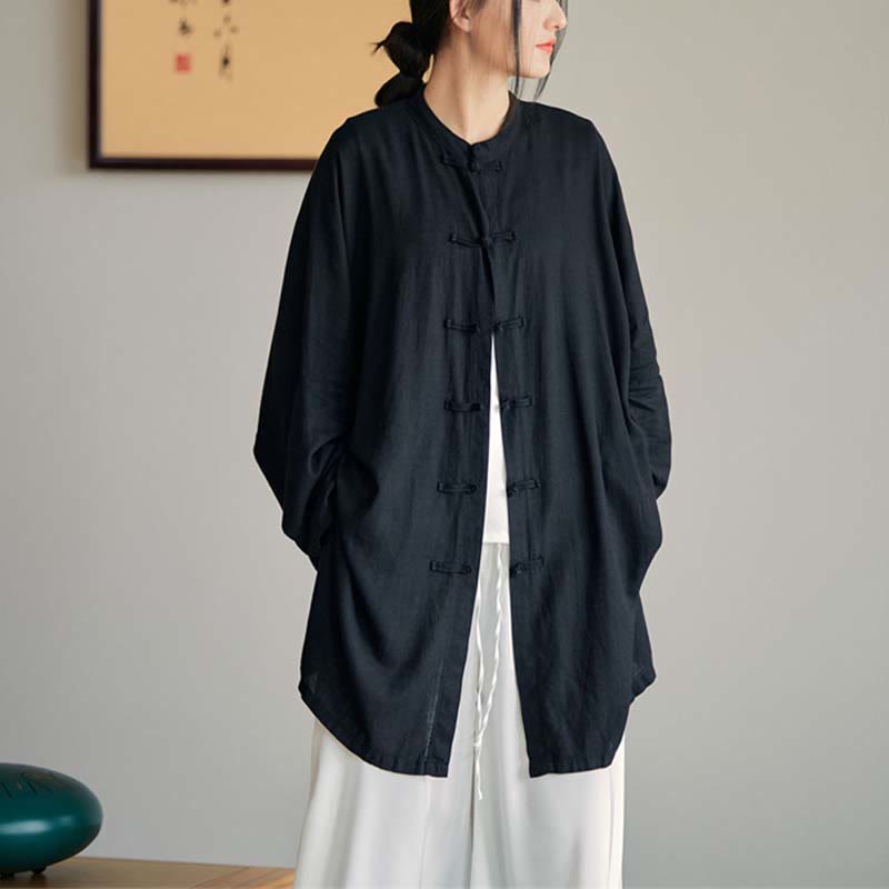 Buddha Stones無地 カエルボタンデザイン シャツ 禅 太極拳 瞑想用 トップス コットンリネン ジャケット - image 26