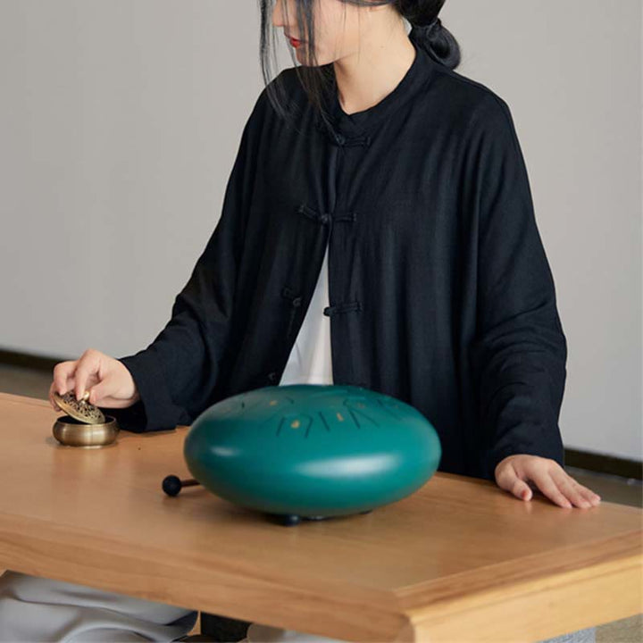 Buddha Stones無地 カエルボタンデザイン シャツ 禅 太極拳 瞑想用 トップス コットンリネン ジャケット - image 24