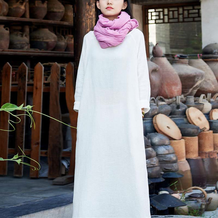 Buddha Stonesシンプルミディドレス コットンリネン 禅チュニックドレス ポケット付き - image 26