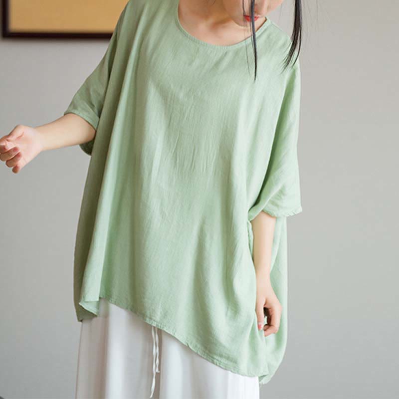 Buddha Stones無地 七分袖 トップス ルーズTシャツ - image 11