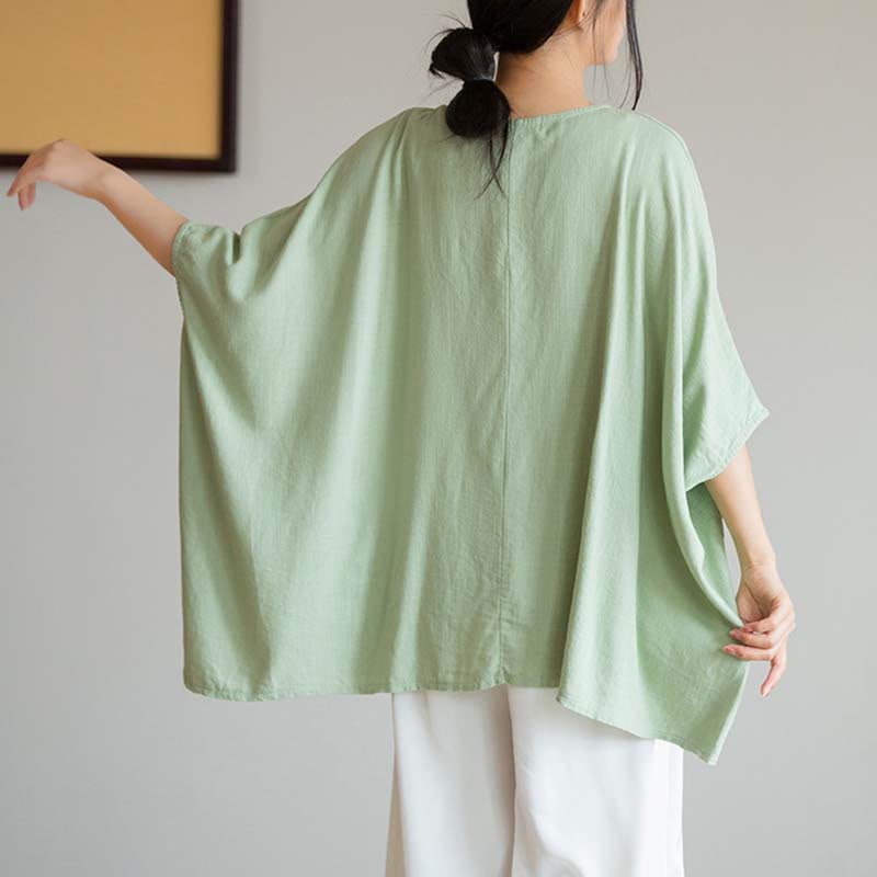 Buddha Stones無地 七分袖 トップス ルーズTシャツ - image 18