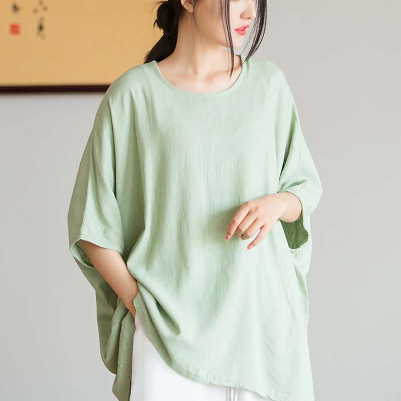 Buddha Stones無地 七分袖 トップス ルーズTシャツ - image 14