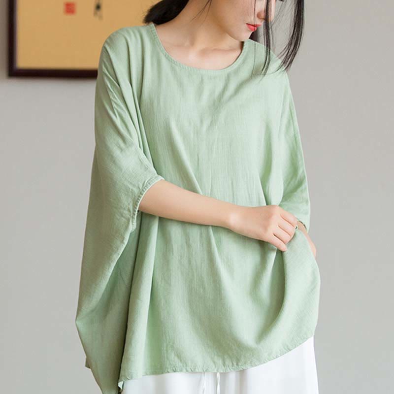 Buddha Stones無地 七分袖 トップス ルーズTシャツ - image 17