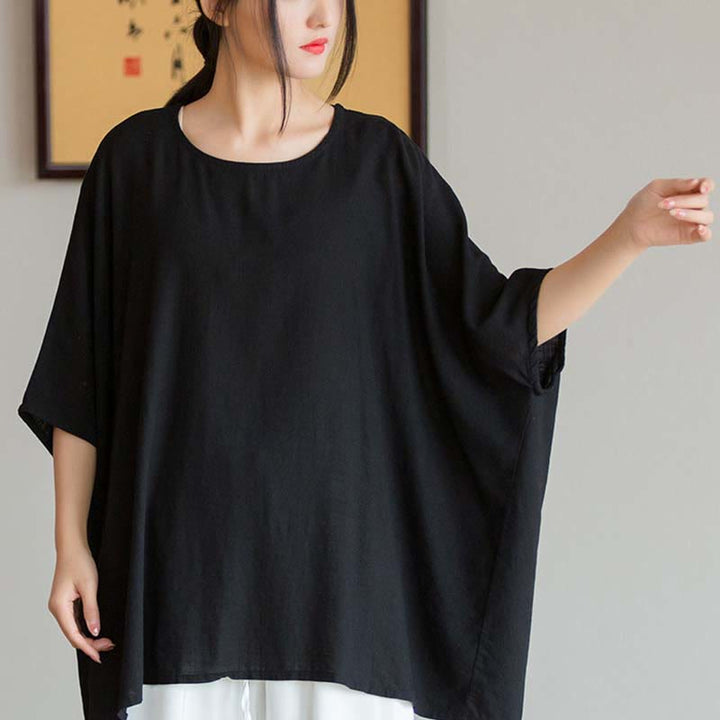 Buddha Stones無地 七分袖 トップス ルーズTシャツ - image 25