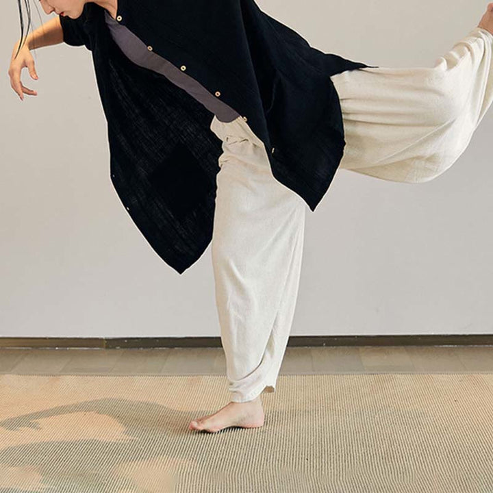 Buddha Stones無地 長袖 コート ジャケット トップス ワイドレッグパンツ 禅 太極拳 ヨガ 瞑想服 - image 19