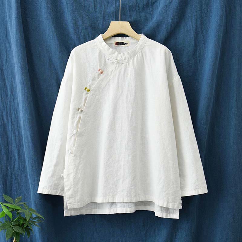 Buddha Stonesラミーリネンブラウスレディースシャツトップス中国漢服スタイル - image 24