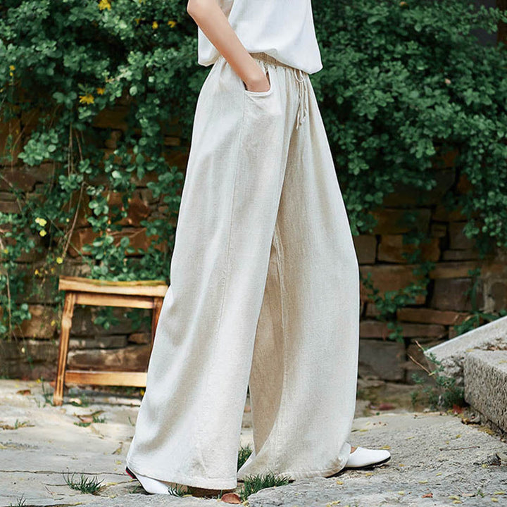 Buddha Stones無地 ワイドレッグパンツ ダンス レディース ヨガパンツ ポケット付き - image 4