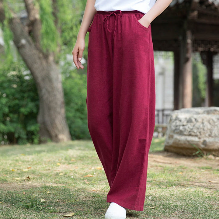Buddha Stones無地 ワイドレッグパンツ ダンス レディース ヨガパンツ ポケット付き - image 47