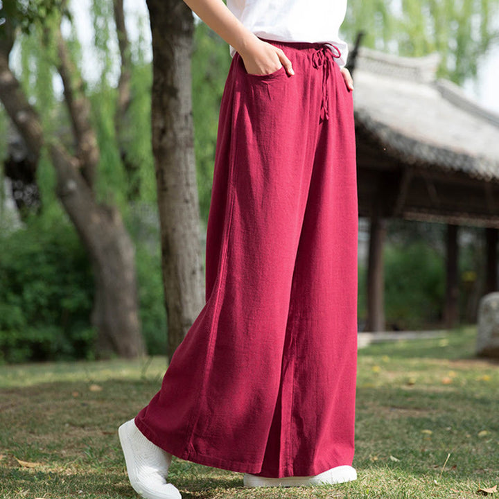 Buddha Stones無地 ワイドレッグパンツ ダンス レディース ヨガパンツ ポケット付き - image 46