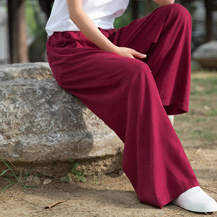 Buddha Stones無地 ワイドレッグパンツ ダンス レディース ヨガパンツ ポケット付き - image 45