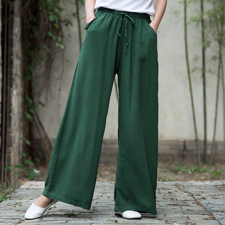 Buddha Stones無地 ワイドレッグパンツ ダンス レディース ヨガパンツ ポケット付き - image 54