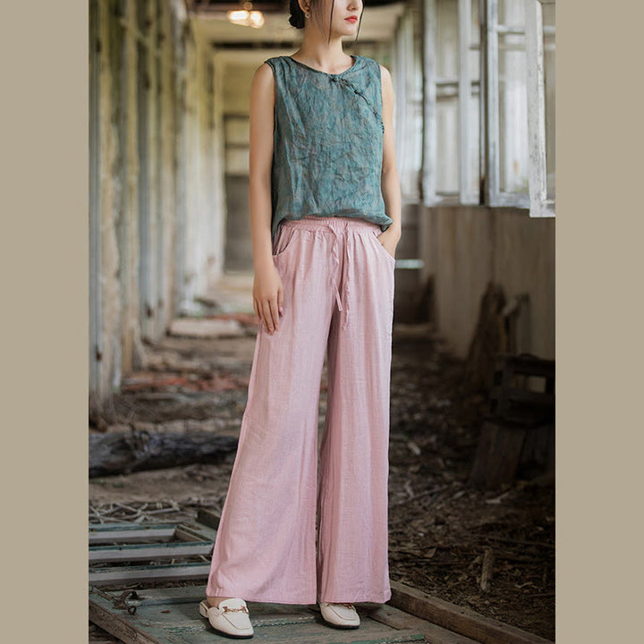 Buddha Stones無地 ワイドレッグパンツ ダンス レディース ヨガパンツ ポケット付き - image 65