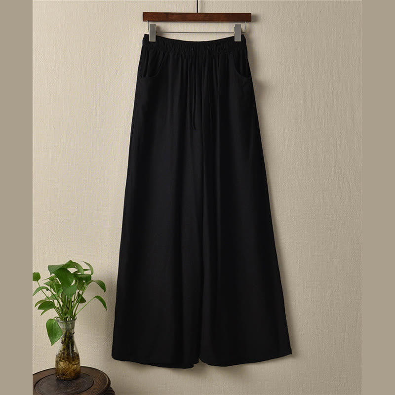 Buddha Stones無地 ワイドレッグパンツ ダンス レディース ヨガパンツ ポケット付き - image 29
