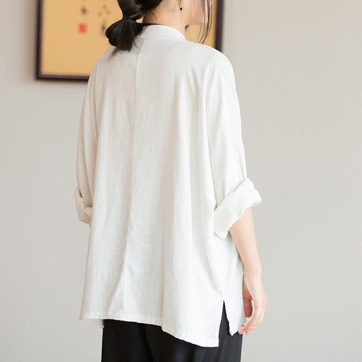 Buddha StonesVネックブラウスレディースシャツ長袖トップス中国漢服スタイル - image 3