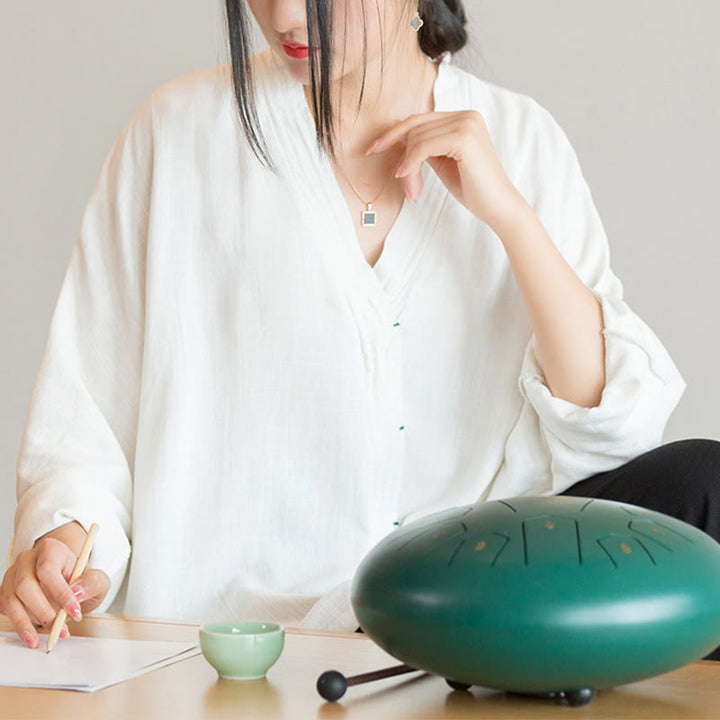 Buddha StonesVネックブラウスレディースシャツ長袖トップス中国漢服スタイル - image 7