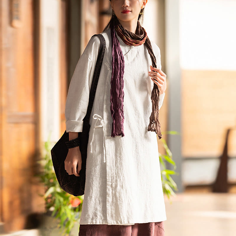 Buddha Stonesヴィンテージコットンリネンブラウスレディース長袖シャツ中国漢服トップス - image 7