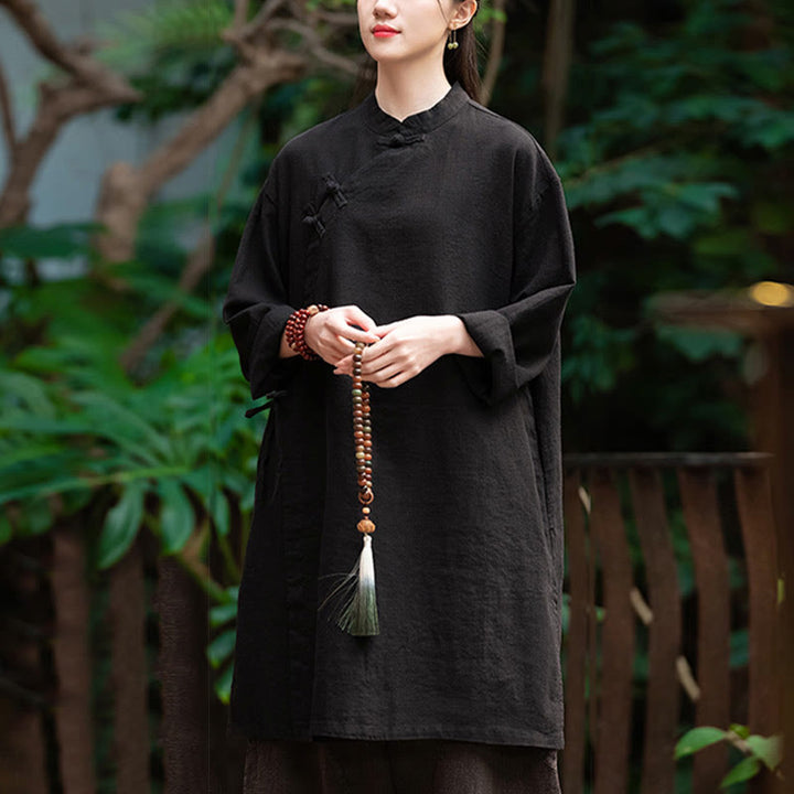 Buddha Stonesヴィンテージコットンリネンブラウスレディース長袖シャツ中国漢服トップス - image 20