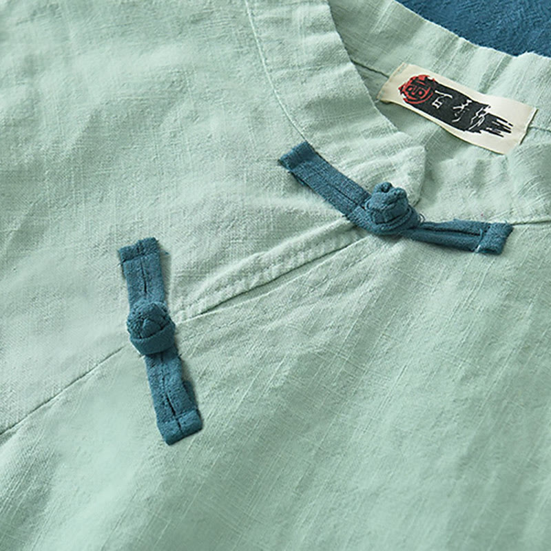 Buddha Stonesラミーリネンゆったりブラウスレディース長袖シャツ中国漢服トップス - image 5