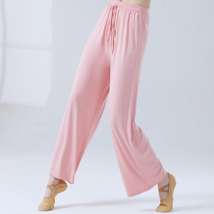 Buddha Stonesゆったりモダール ドローストリング ワイドレッグパンツ ヨガ ダンス用 - ピンク - US12、 UK/AU16、 EU44 (3XL) - image 16