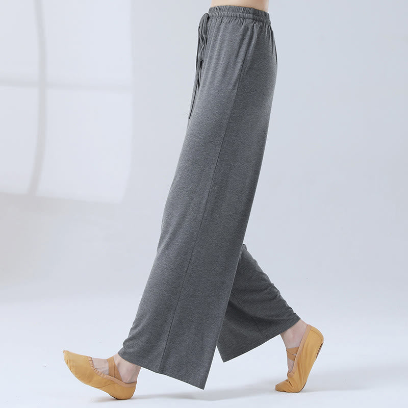 Buddha Stonesゆったりモダール ドローストリング ワイドレッグパンツ ヨガ ダンス用 - グレー - US12、 UK/AU16、 EU44 (3XL) - image 20