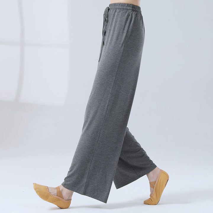 Buddha Stonesゆったりモダール ドローストリング ワイドレッグパンツ ヨガ ダンス用 - グレー - US12、 UK/AU16、 EU44 (3XL) - image 20
