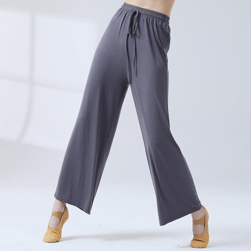 Buddha Stonesゆったりモダール ドローストリング ワイドレッグパンツ ヨガ ダンス用 - スレートグレー - US12、 UK/AU16、 EU44 (3XL) - image 22