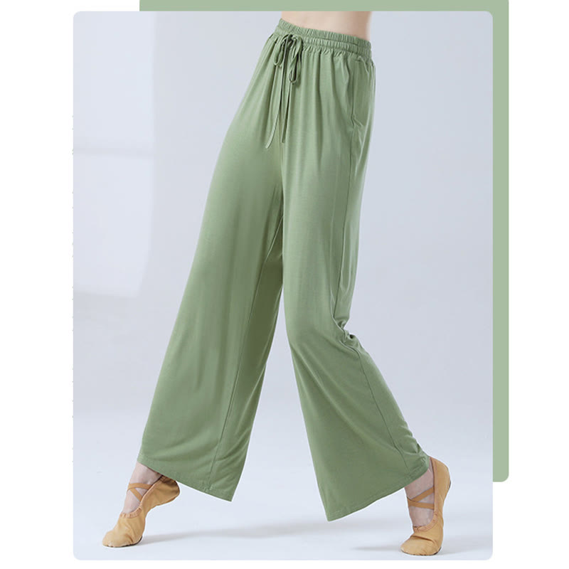 Buddha Stonesゆったりモダール ドローストリング ワイドレッグパンツ ヨガ ダンス用 - image 1