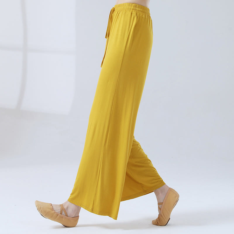 Buddha Stonesゆったりモダール ドローストリング ワイドレッグパンツ ヨガ ダンス用 - image 14