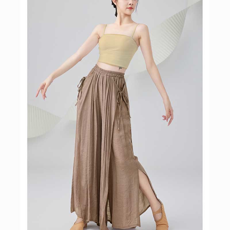 Buddha Stones無地 ゆったり コットン リネン ワイドレッグ パンツ ヨガ クラシックダンス用 - image 10