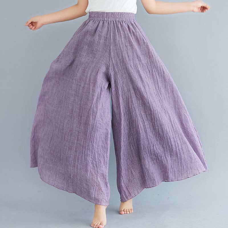 Buddha Stonesレディース カジュアル ゆったり コットン リネン ワイドレッグ パンツ ヨガ ダンス用 - 紫 - US2、 UK/AU6、 EU34 (M) - image 21