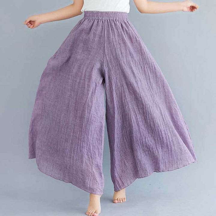 Buddha Stonesレディース カジュアル ゆったり コットン リネン ワイドレッグ パンツ ヨガ ダンス用 - 紫 - US2、 UK/AU6、 EU34 (M) - image 21