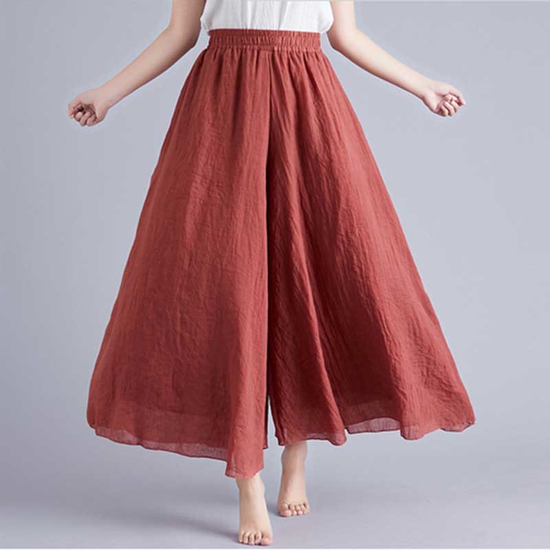 Buddha Stonesレディース カジュアル ゆったり コットン リネン ワイドレッグ パンツ ヨガ ダンス用 - 赤 - US2、 UK/AU6、 EU34 (M) - image 49