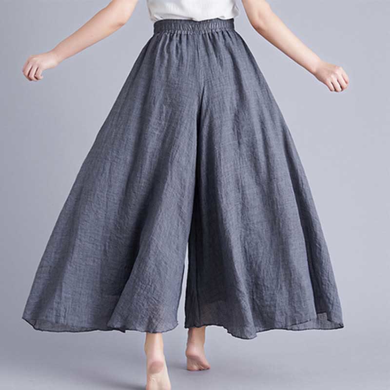 Buddha Stonesレディース カジュアル ゆったり コットン リネン ワイドレッグ パンツ ヨガ ダンス用 - ダークグレー - US2、 UK/AU6、 EU34 (M) - image 46