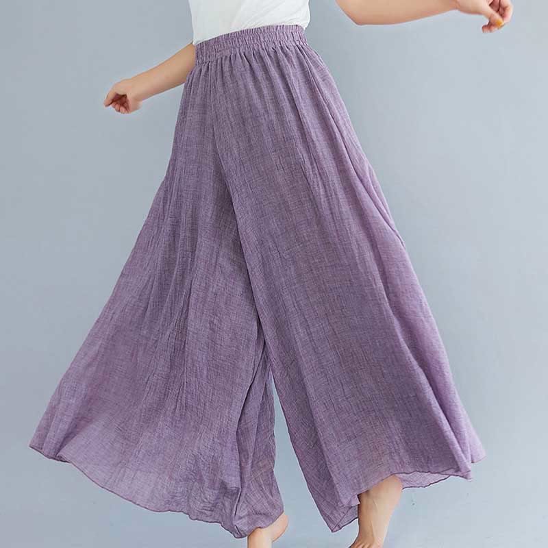Buddha Stonesレディース カジュアル ゆったり コットン リネン ワイドレッグ パンツ ヨガ ダンス用 - image 24
