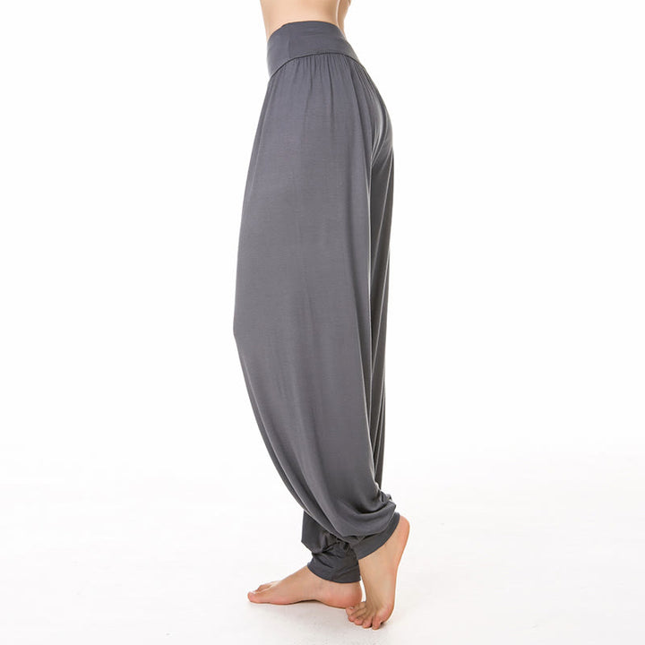 Buddha Stones無地 モダール ヨガ ダンス ロング ハーレム パンツ - ダークグレー - US14、 UK/AU18、 EU46 (3XL) - image 16