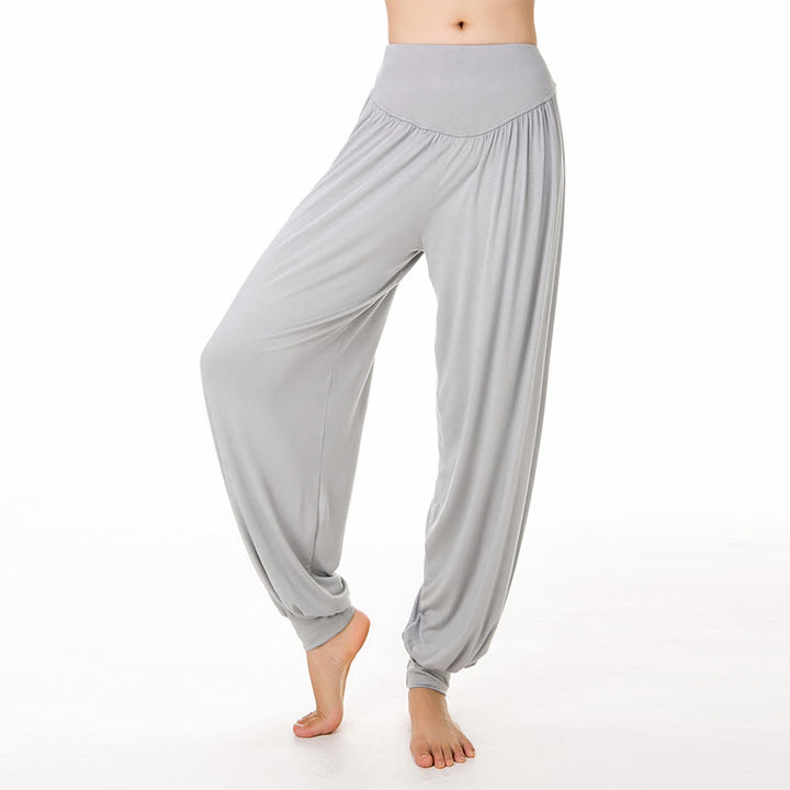 Buddha Stones無地 モダール ヨガ ダンス ロング ハーレム パンツ - グレー - US14、 UK/AU18、 EU46 (3XL) - image 9