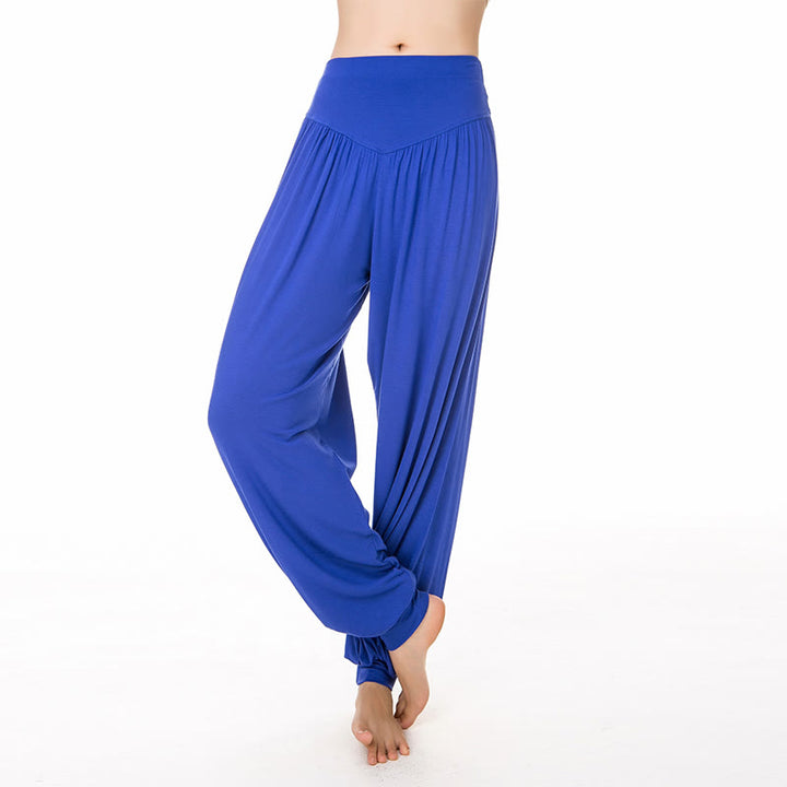 Buddha Stones無地 モダール ヨガ ダンス ロング ハーレム パンツ - ロイヤルブルー - US14、 UK/AU18、 EU46 (3XL) - image 40