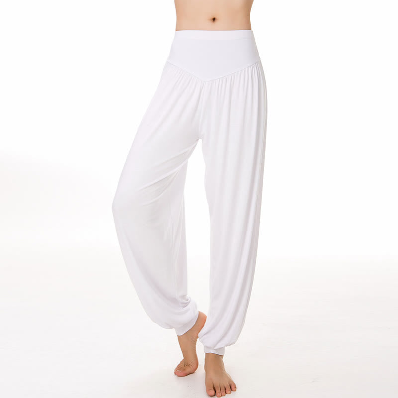 Buddha Stones無地 モダール ヨガ ダンス ロング ハーレム パンツ - 白 - US14、 UK/AU18、 EU46 (3XL) - image 46